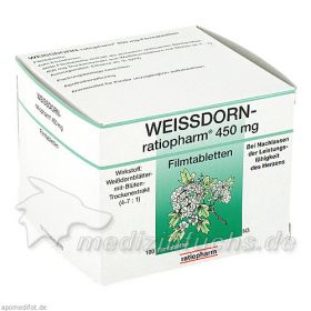 WEISSDORN RATIOPHARM 450 mg Filmtabletten, 100 ST – PZN 3812997 из Германии