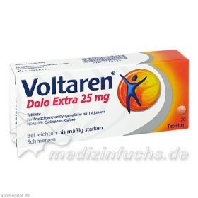 VOLTAREN Dolo Extra 25 mg überzogene Tabletten, 20 ST – PZN 5968195 из Германии