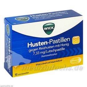 WICK Husten Pastillen gg.Reizhusten m.Honig, 12 ST – PZN 811595 из Германии
