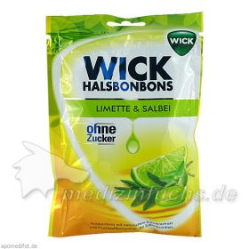 WICK Limette & Salbei Bonbons o.Zucker, 72 G – PZN 8862072 из Германии