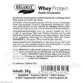 WHEYPROTEIN Lactosefrei Vanille Pulver, 30 G – PZN 9198156 из Германии