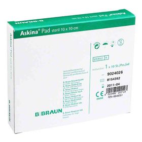 Askina Pad Wundauflage 10x10cm nichthaftend (10 stk) – PZN 6646051 из Германии