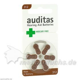 auditas 312 MF Hörgerätebatterie, 6 ST – PZN 11556568 из Германии