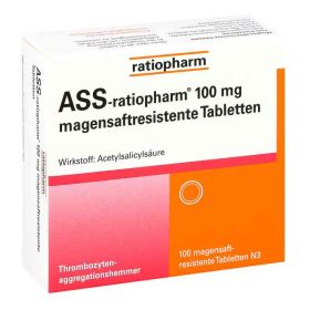 Ass ratiopharm 100 mg magensaftresistent   Tabletten (100 stk) – PZN 12587499 из Германии