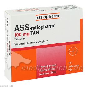 Ass-ratiopharm 100mg TAH, 50 ST – PZN 1343676 из Германии