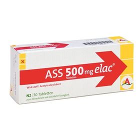 ASS 500mg elac Tabletten, 30 ST – PZN 1850812 из Германии