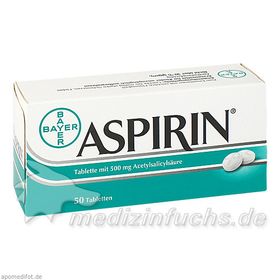 ASPIRIN 0,5 Tabletten, 50 ST – PZN 2495052 из Германии