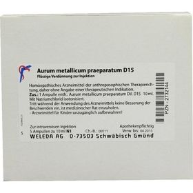 AURUM METALLICUM PRAEPARATUM D15, 5X10 ML – PZN 2732144 из Германии