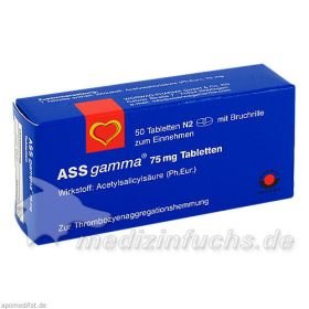 ASS-gamma 75mg Tabletten, 50 ST – PZN 2859666 из Германии