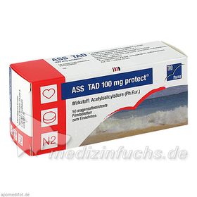 ASS TAD 100mg protect, 50 ST – PZN 3828194 из Германии