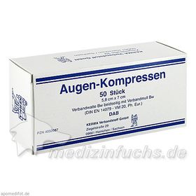 AUGENKOMPRESSEN 5.8x7CM UNSTERIL, 50 ST – PZN 4050087 из Германии