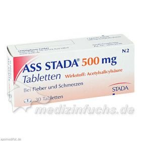 ASS STADA 500mg Tabletten, 30 ST – PZN 4860432 из Германии