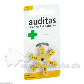 auditas Hörgerätebatterien 10, 6 ST – PZN 6571784 из Германии