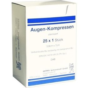 AUGENKOMPRESSEN 5.8X7CM STERIL, 25X1 ST – PZN 7218104 из Германии