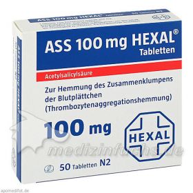 ASS 100 HEXAL, 50 ST – PZN 7402204 из Германии