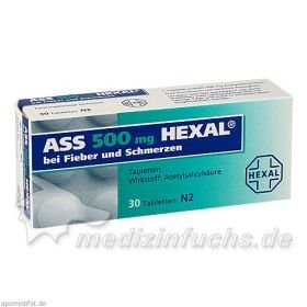 ASS 500 HEXAL, 30 ST – PZN 7402227 из Германии