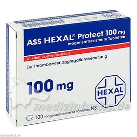 ASS HEXAL Protect 100mg magensaftresistente Tab, 100 ST – PZN 9911039 из Германии