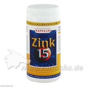 ZINK 15 mg Zinkgluconat Kapseln, 100 ST – PZN 1457316 из Германии