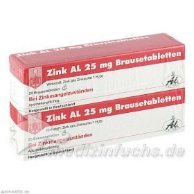 ZINK AL 25 mg Brausetabletten, 40 ST – PZN 1489003 из Германии