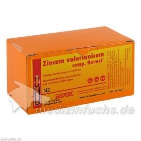 ZINCUM VALERIANICUM COMP.Hevert Ampullen, 50 ST – PZN 1748522 из Германии