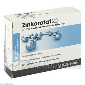 ZINKOROTAT 20 magensaftresistente Tabletten, 100 ST – PZN 2472418 из Германии