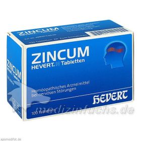 ZINCUM HEVERT N Tabletten, 100 ST – PZN 3816127 из Германии
