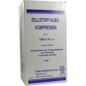 ZELLSTOFF VLIES KOMPRESSEN 6x8 cm steril, 100X2 ST – PZN 4050176 из Германии