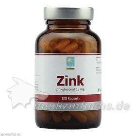 ZINK 15 mg Gluconat Kapseln, 120 ST – PZN 4870376 из Германии