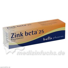 ZINK BETA 25 Brausetabletten, 20 ST – PZN 8653457 из Германии