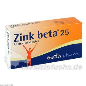 ZINK BETA 25 Brausetabletten, 40 ST – PZN 8690613 из Германии