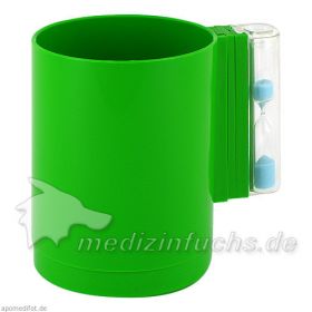 ZAHNPUTZBECHER m.Sanduhr drehbar/abnehmbar, 1 ST – PZN 928920 из Германии