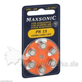 Batterie für Hörgeräte MAXSONIC PR 13, 6 ST – PZN 2191139 из Германии