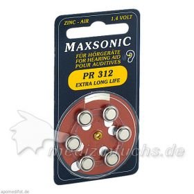 Batterie für Hörgeräte MAXSONIC PR 312, 6 ST – PZN 2195924 из Германии