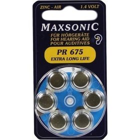 Batterie für Hörgeräte MAXSONIC PR 675, 6 ST – PZN 2195930 из Германии