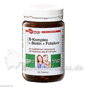 B-KOMPLEX+BIOTIN+FOLSÄURE, 300 ST – PZN 3088082 из Германии