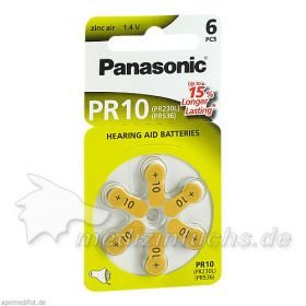 Batterie f. Hörgeräte Panasonic PR 10, 6 ST – PZN 7193723 из Германии