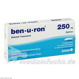 ben-u-ron 250mg Zäpfchen, 10 ST – PZN 116642 из Германии