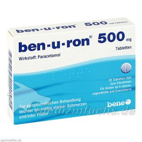 ben-u-ron 500mg Tabletten, 20 ST – PZN 116694 из Германии