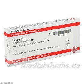 BERBERIS D 4 Ampullen, 10X1 ML – PZN 2823243 из Германии