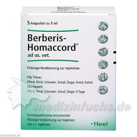 BERBERIS HOMACCORD ad us.vet.Ampullen, 5X5 ML – PZN 3042447 из Германии