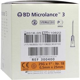 BD MICROLANCE 25G KAN 1, 100 ST – PZN 3086982 из Германии