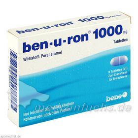 ben-u-ron 1000mg Tabletten, 9 ST – PZN 3809529 из Германии