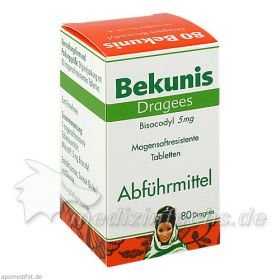BEKUNIS DRAGEES BISACODYL 5mg, 80 ST – PZN 4512027 из Германии