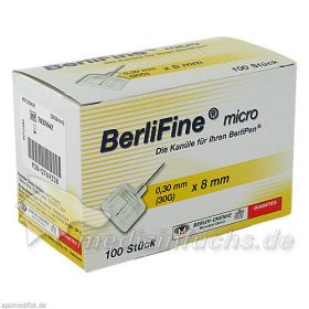 BERLIFINE micro Kanülen 0,30x8 mm, 100 ST – PZN 769338 из Германии
