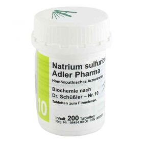 Biochemie Adler 10 Natrium sulf.D6 Adl.ph. Tabletten  (200 stk) – PZN 833378 из Германии