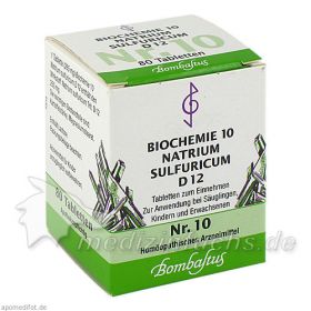 Biochemie 10 Natrium sulfuricum D 12, 80 ST – PZN 1073886 из Германии