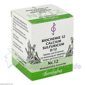Biochemie 12 Calcium sulfuricum D 12, 80 ST – PZN 1073952 из Германии