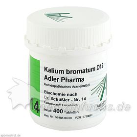Biochemie Adler 14 Kalium Bromatum D12 Adler Pharm, 400 ST – PZN 2730091 из Германии