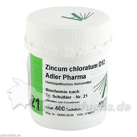 Biochemie Adler 21 Zincum Chloratum D12 Adler Phar, 400 ST – PZN 2730613 из Германии