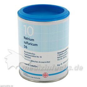 BIOCHEMIE DHU 10 NATRIUM SULFURICUM D 6, 1000 ST – PZN 274660 из Германии
